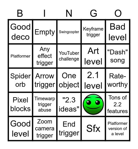 gd bingo|Geometry Dash 2.2 Recent Tab Bingo Card .